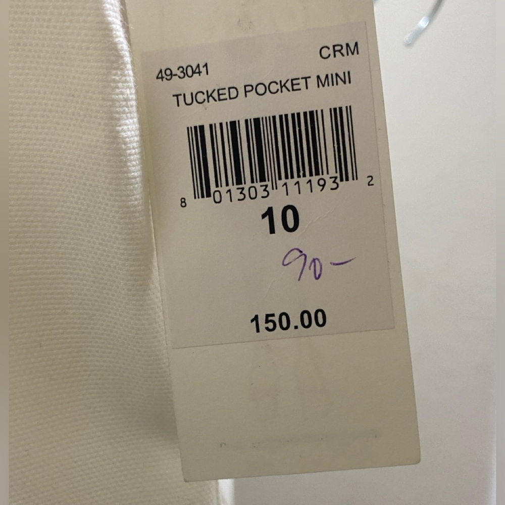 NWT Nanette Lepore Chic White Tucked Pocket Mini Skirt - Picture 3 of 6